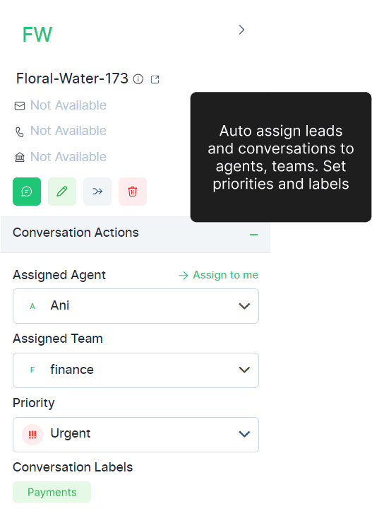 Bow Chat action workflow screen